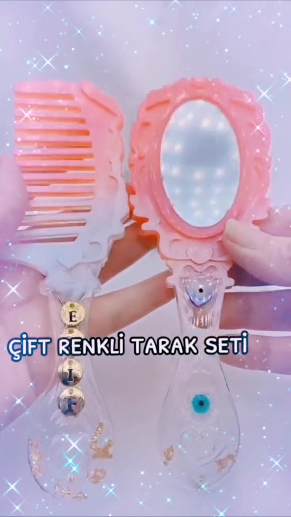 Kişiye Özel Tasarım Epoksi Tarak Ve Ayna Setimiz